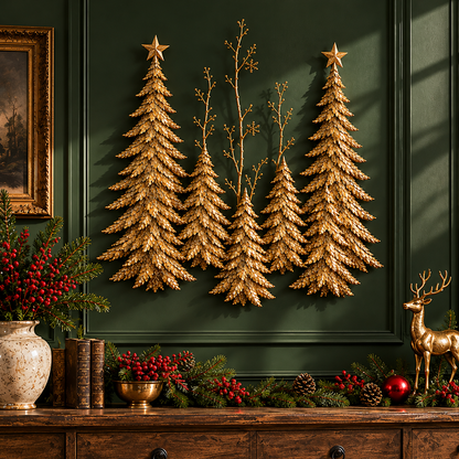Golden Forest Glow– Lighted Christmas Wall Decor