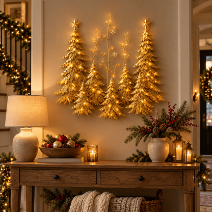 Golden Forest Glow– Lighted Christmas Wall Decor