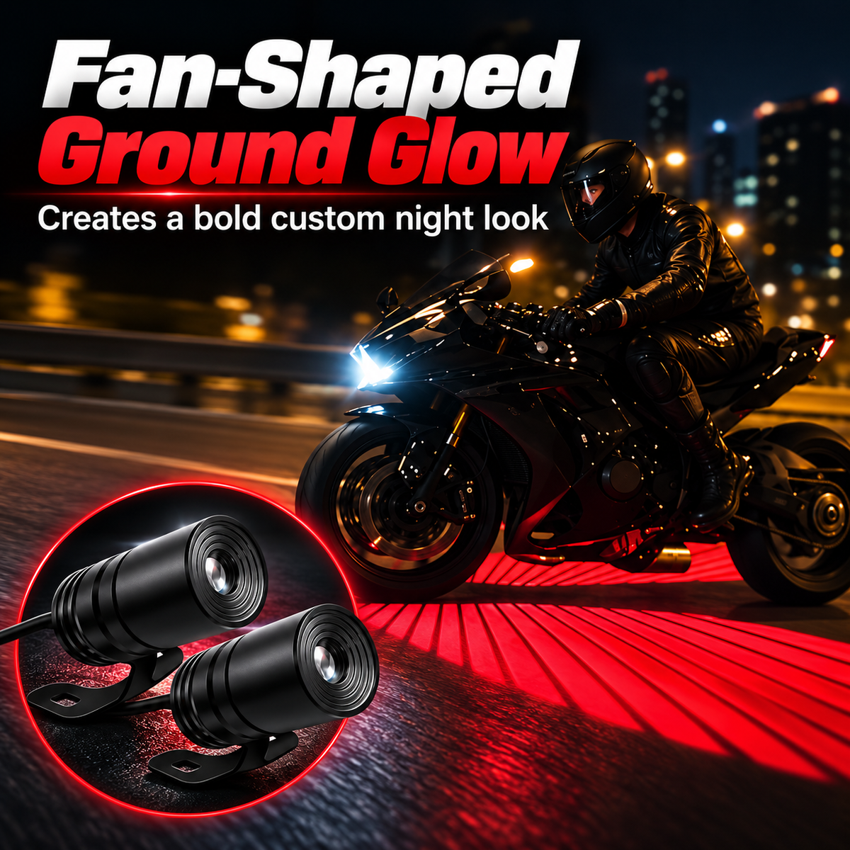 🏍️ Dual Motorcycle Laser Projector Lights – Ground Projection Kit