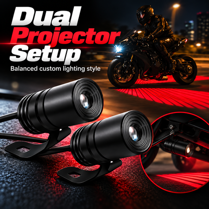 🏍️ Angel Wing Motorcycle Ground Projection Light Kit - Dual LED Lights ✨