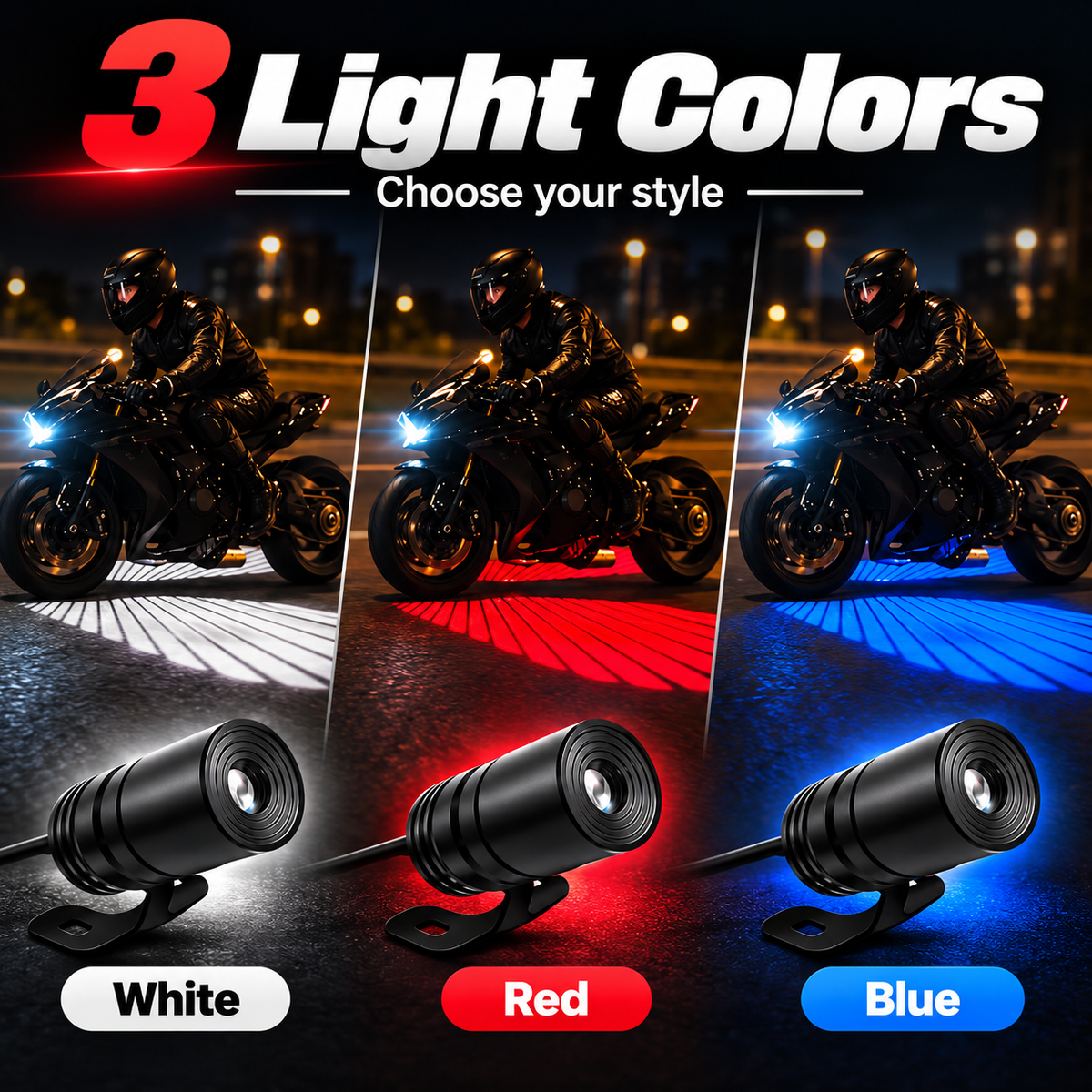 🏍️ Angel Wing Motorcycle Ground Projection Light Kit - Dual LED Lights ✨