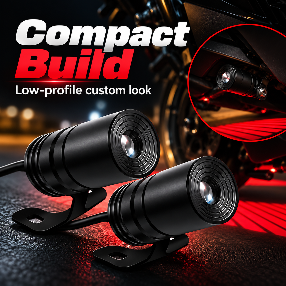 🏍️ Dual Motorcycle Laser Projector Lights – Ground Projection Kit