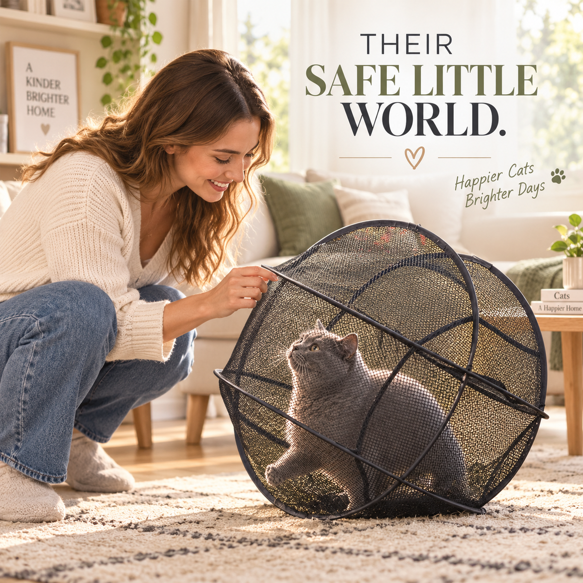 🐾 Portable 360° Cat Playpen – Their Safe Little Space Anywhere