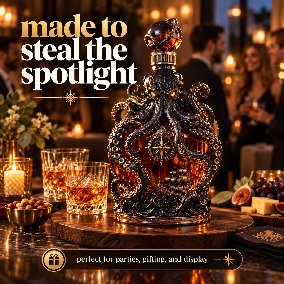 🐙 Kraken Nautical Whiskey Decanter – Legend of the Deep ⚓