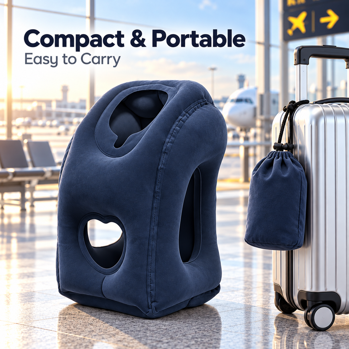 ✈️ Inflatable Airplane Sleep Pillow – Sleep Better on Every Flight