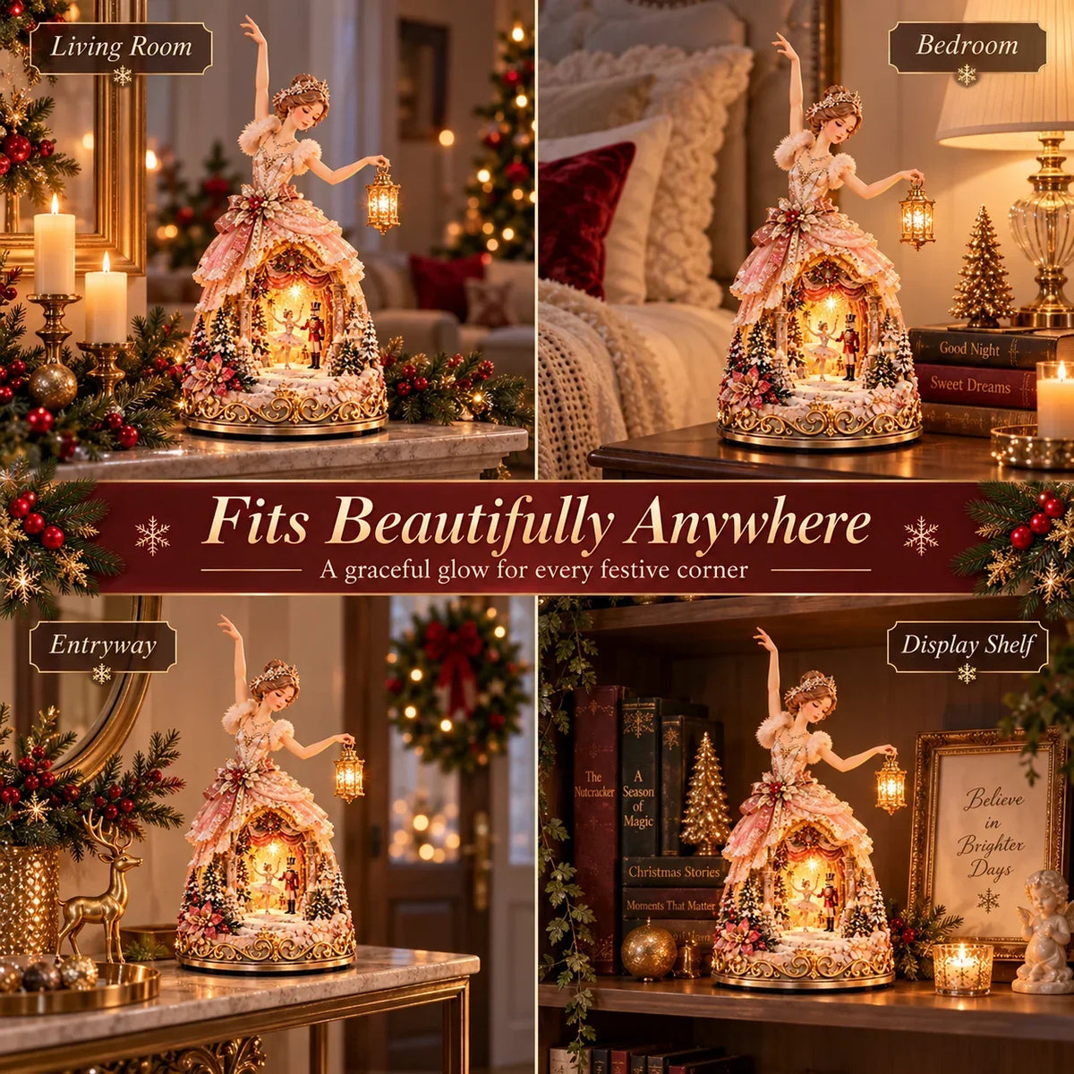 🔥LAST DAY 49% OFF 🩰  Winter Ballerina Story Lamp™ – Lighted Nutcracker Christmas Tabletop Decor