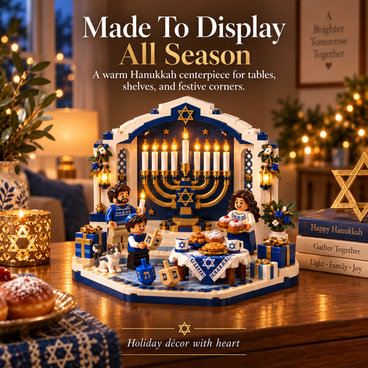 🕎✨ Last Day 50% OFF ⏰ Hanukkah Family Light Building Block Display Set