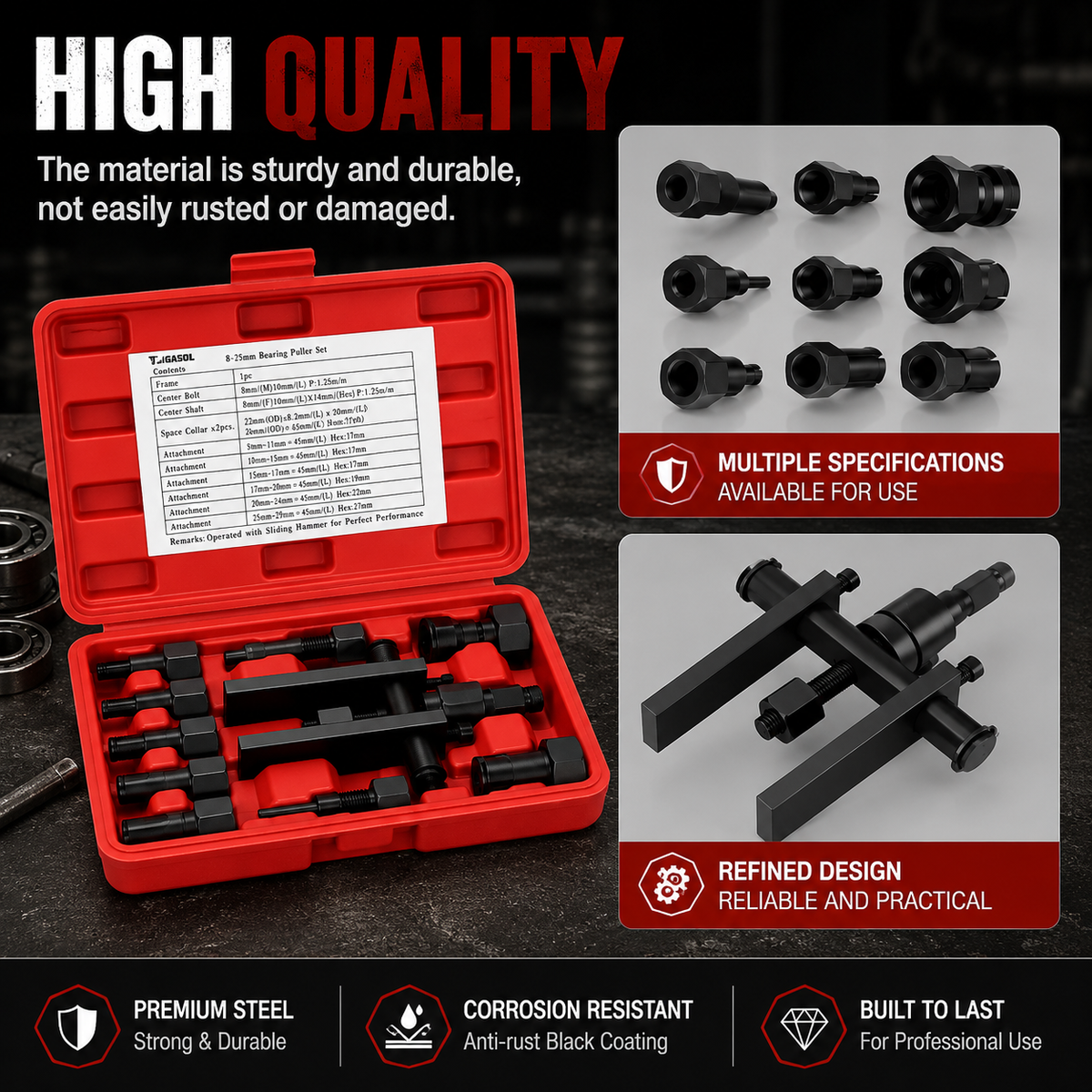 🔥 49% OFF 10-Piece Blind Hole Bearing Puller Set 🔧 8–25mm Removal Kit