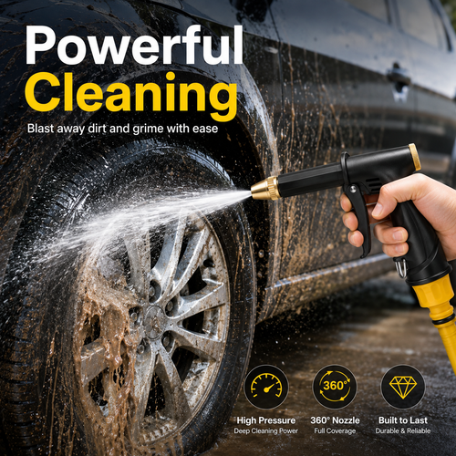 🚀Save 50% Today 💦 Portable High-Pressure Water Sprayer – Adjustable Jet for Cars, Patios & Gardens