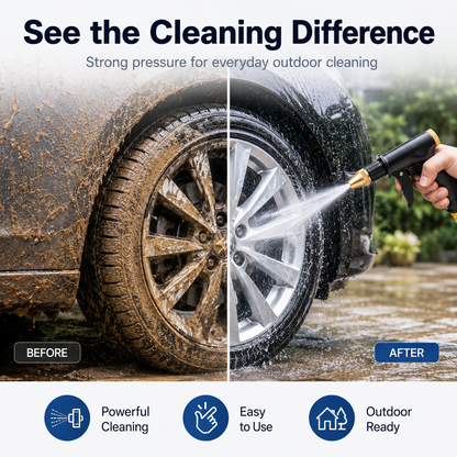 🚀Save 50% Today 💦 Portable High-Pressure Water Sprayer – Adjustable Jet for Cars, Patios & Gardens