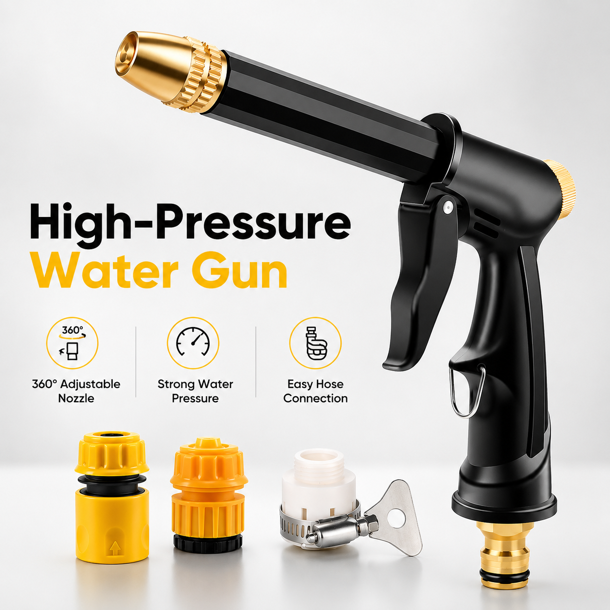 🚀Save 50% Today 💦 Portable High-Pressure Water Sprayer – Adjustable Jet for Cars, Patios & Gardens
