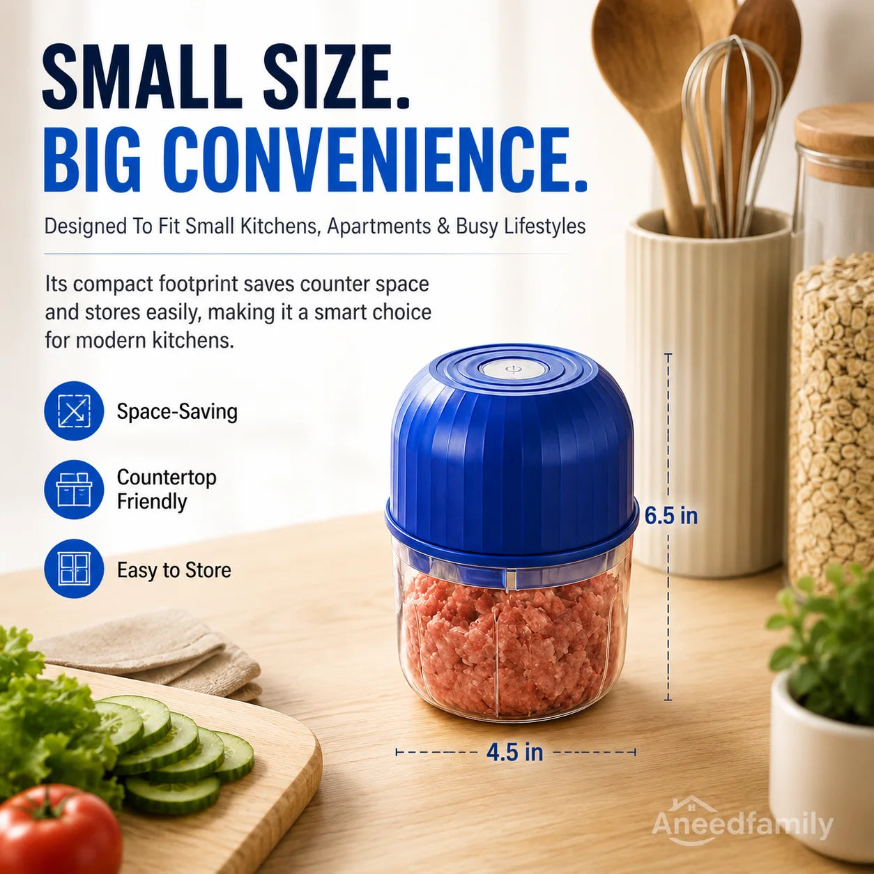 🔥 48% OFF Cordless Mini Food Chopper ⚡ One-Touch Prep for Garlic, Veggies & More