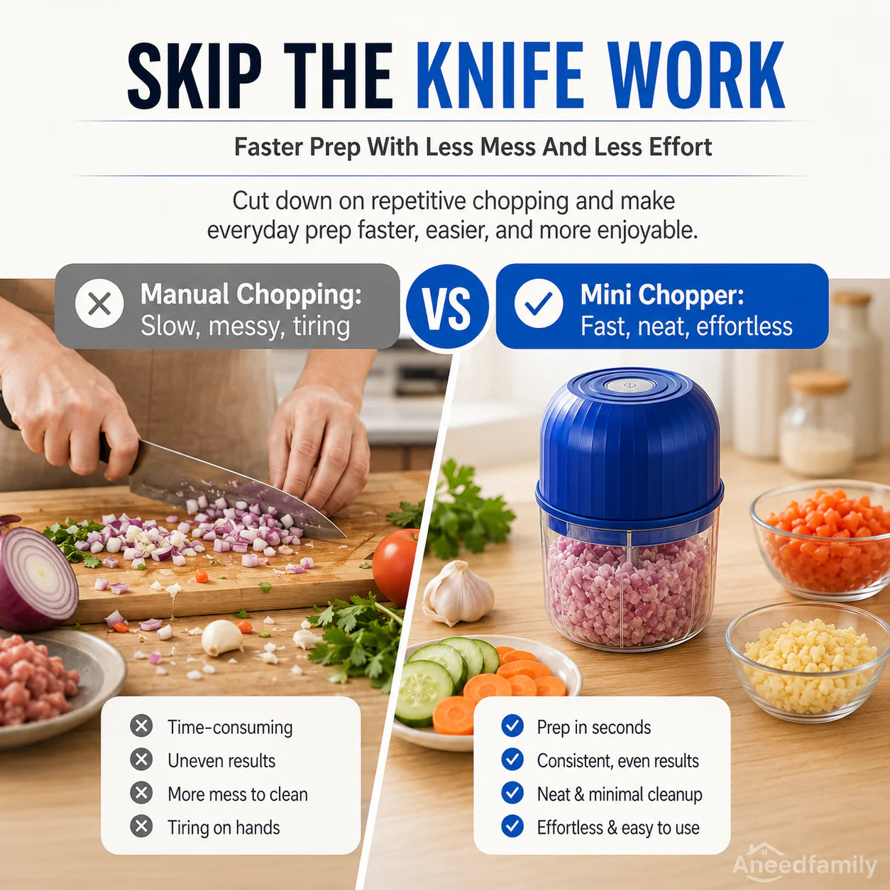 🔥 48% OFF Cordless Mini Food Chopper ⚡ One-Touch Prep for Garlic, Veggies & More