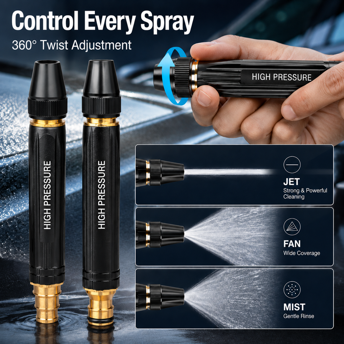 🔥🌊 Last Day 50% OFF – Powerful High-Pressure Water Gun for Car Cleaning