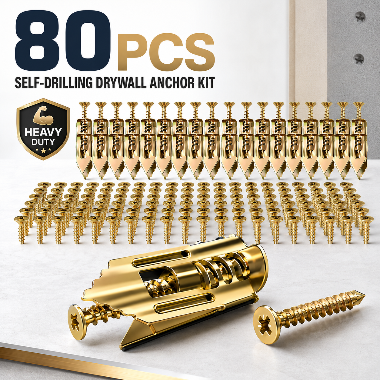 🔥 50% OFF 80-Set Self-Drilling Wall Anchor Pack 🛠️ More Projects, Better Value