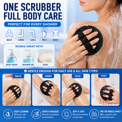 🚿 4PCS Soft Rubber Shower Scrubber Set – Gentle Body Exfoliating Brush