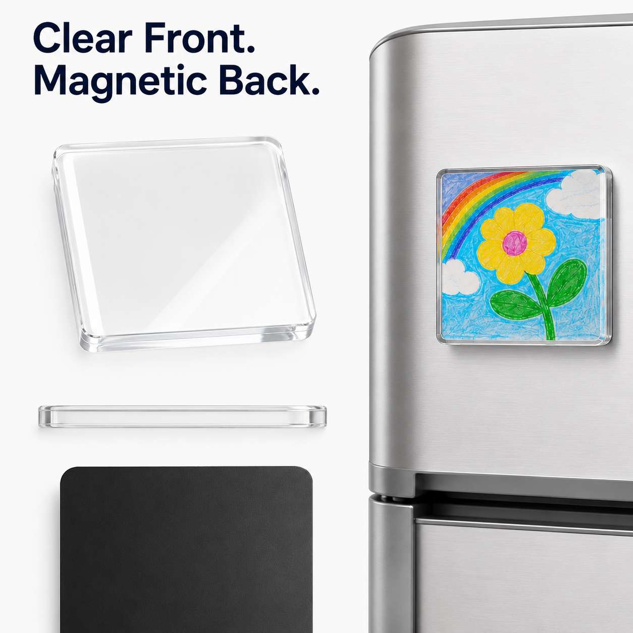 🎨 Kids’ Artwork Fridge Magnet Frames 🧲 Turn Drawings Into Keepsakes 💛
