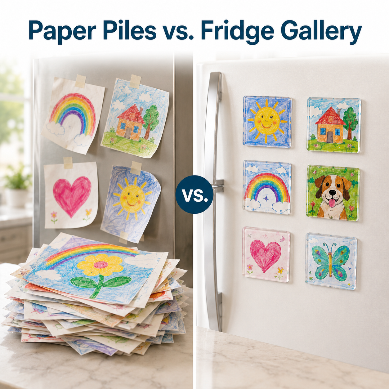 🎨 Kids’ Artwork Fridge Magnet Frames 🧲 Turn Drawings Into Keepsakes 💛