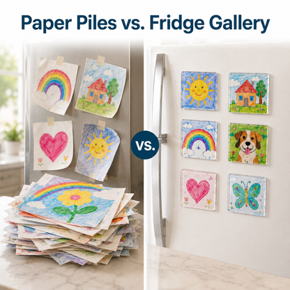 🎨 Kids’ Artwork Fridge Magnet Frames 🧲 Turn Drawings Into Keepsakes 💛