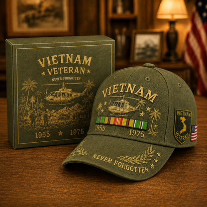 🎖️ Vietnam Veteran 1955–1975 Commemorative Memorial Embroidered Tribute Cap 🇺🇸