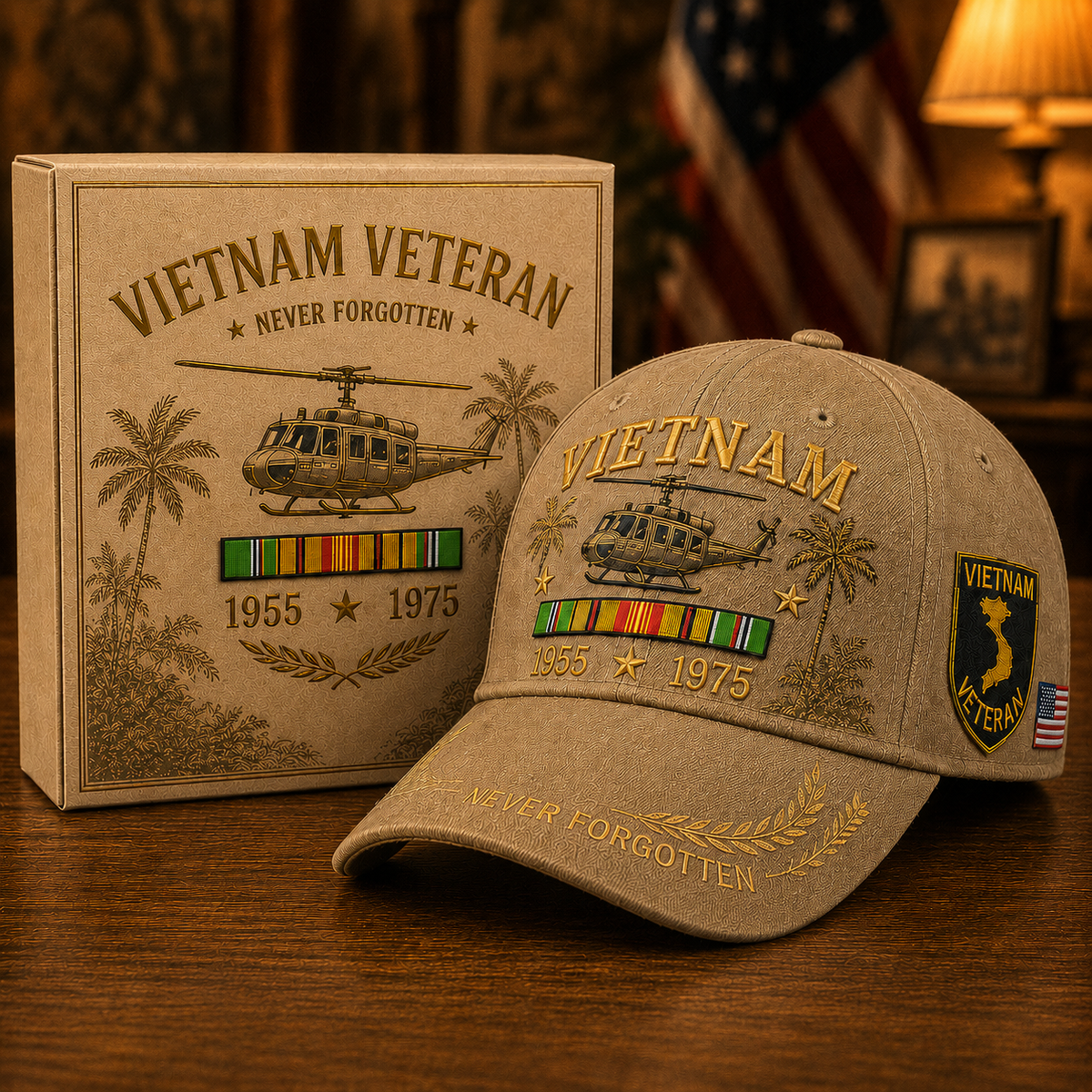 🎖️ Vietnam Veteran 1955–1975 Commemorative Memorial Embroidered Tribute Cap 🇺🇸