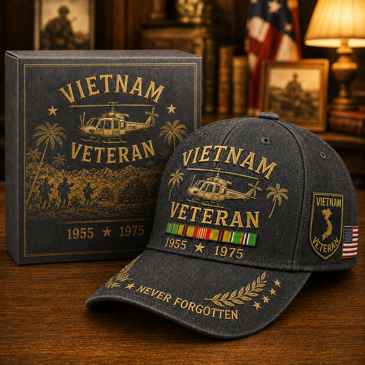🎖️ Vietnam Veteran 1955–1975 Commemorative Memorial Embroidered Tribute Cap 🇺🇸