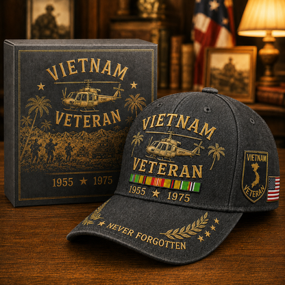🎖️ Vietnam Veteran 1955–1975 Commemorative Memorial Embroidered Tribute Cap 🇺🇸