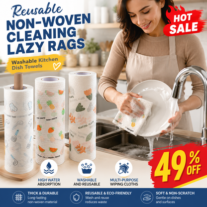 🔥 49% OFF Reusable Cleaning Cloth Roll 🧼 Washable, Absorbent & Lint-Free