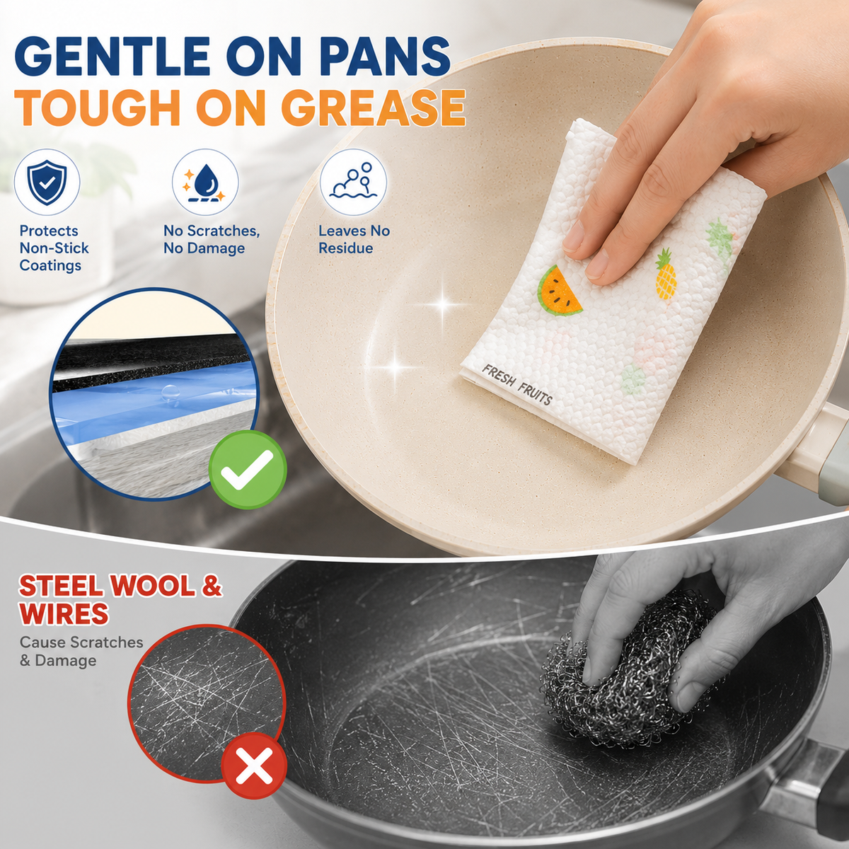 🔥 49% OFF Reusable Cleaning Cloth Roll 🧼 Washable, Absorbent & Lint-Free