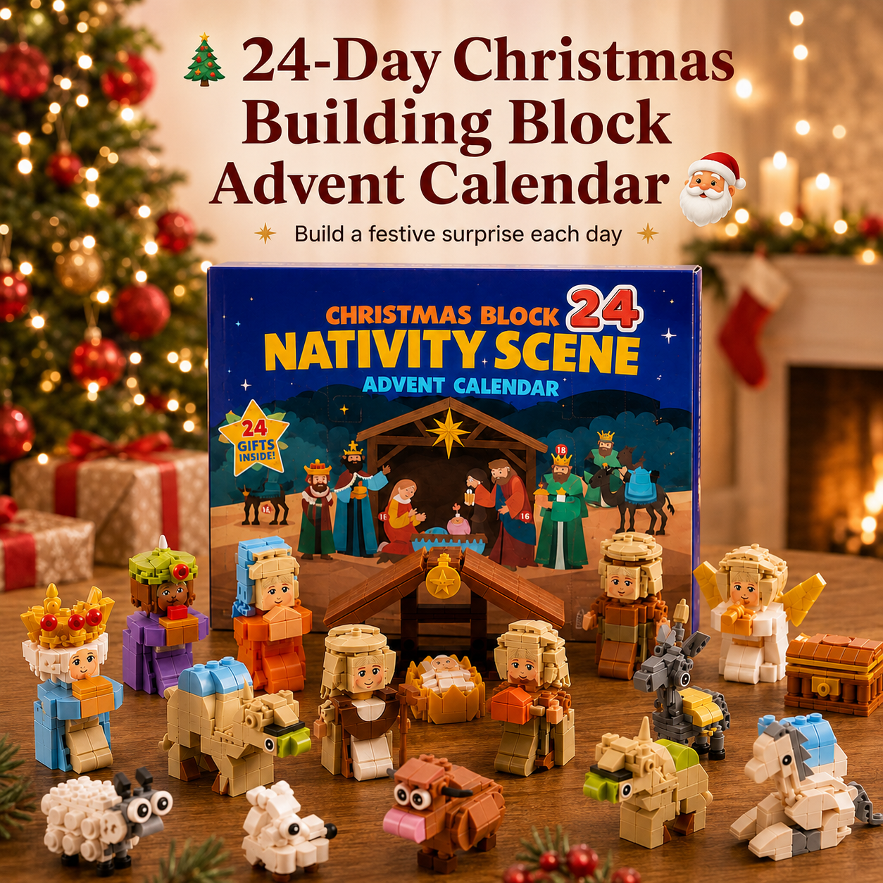 🎄48% OFF 24-Day Christmas Building Block Advent Calendar 🎁 Daily Surprise Countdown Set