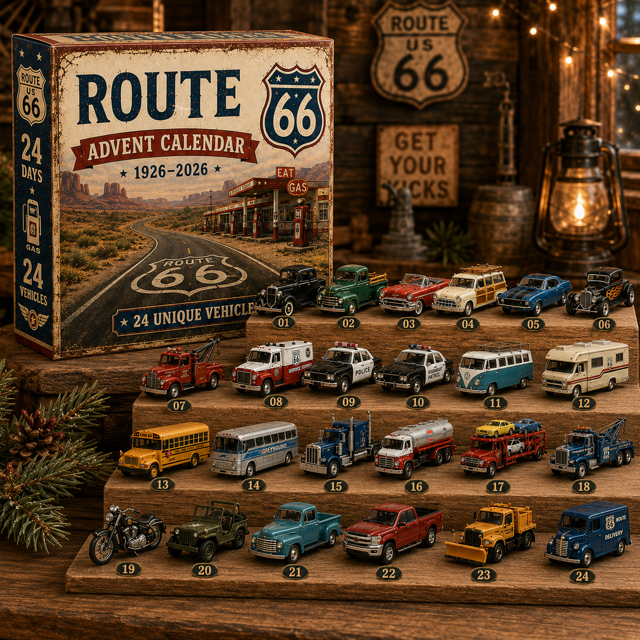 🎄 50% OFF 24-Day Classic Car Advent Calendar 🚗 24 Mini Vehicles to Collect