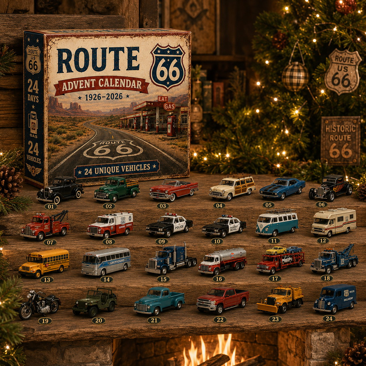 🎄 50% OFF 24-Day Classic Car Advent Calendar 🚗 24 Mini Vehicles to Collect