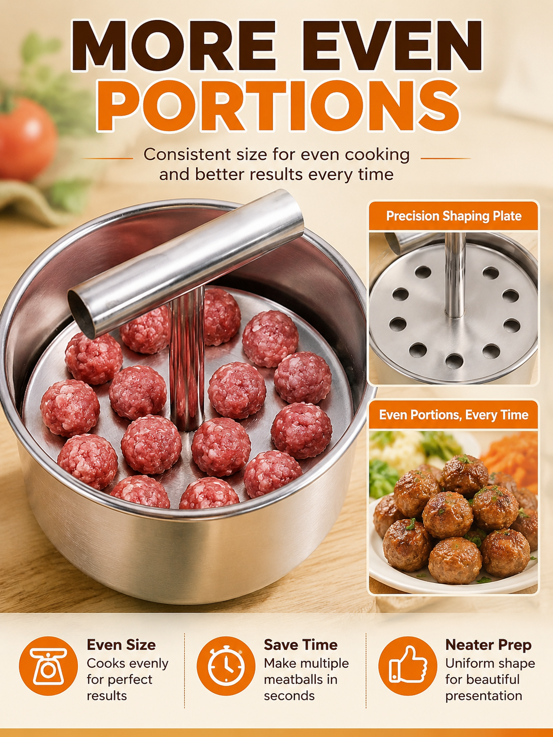🍳 Kitchen Deal ✨ Stainless Steel Manual Dumpling & Fish Ball Maker for Quick, Easy Homemade Meals