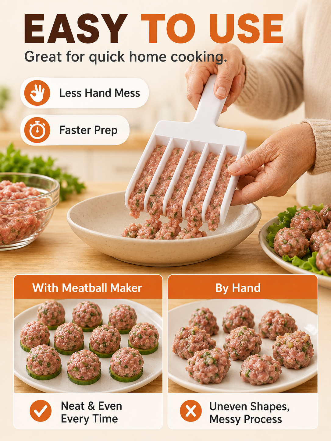🥟 50% OFF Dumpling & Meatball Maker ✨ Quick, Easy Food Shaping in Seconds