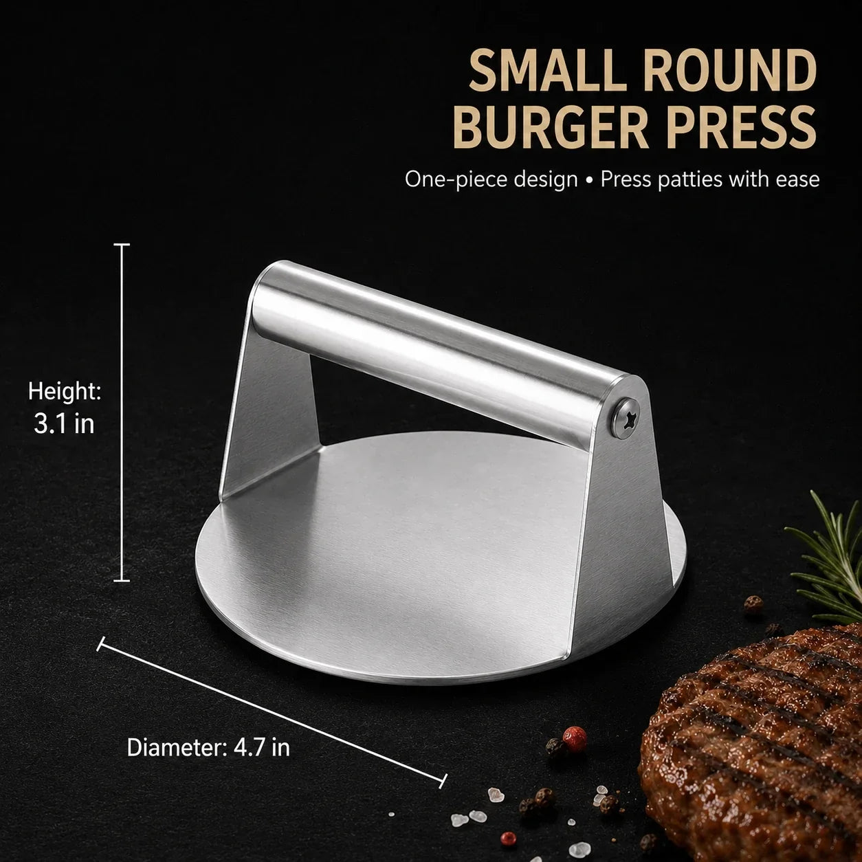 🍖 50% OFF Heavy-Duty Stainless Steel Meat Press for Faster, Even Cooking 🔥