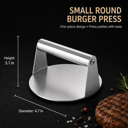 🍖 50% OFF Heavy-Duty Stainless Steel Meat Press for Faster, Even Cooking 🔥