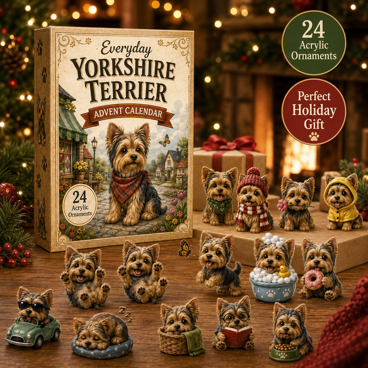 🎄 50% OFF Yorkshire Terrier Advent Calendar 2026 🐾 24-Day Yorkie Collectible Countdown