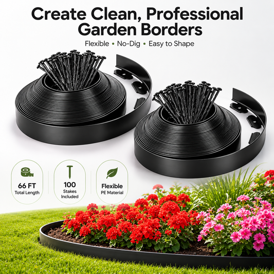 🌿 50% OFF No-Dig Landscape Edging Kit 🔨 Flexible Garden Border With Stakes
