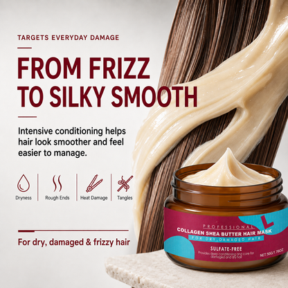 🔥 49% OFF Collagen Shea Butter Hair Mask ✨ Deep Moisture & Frizz Care