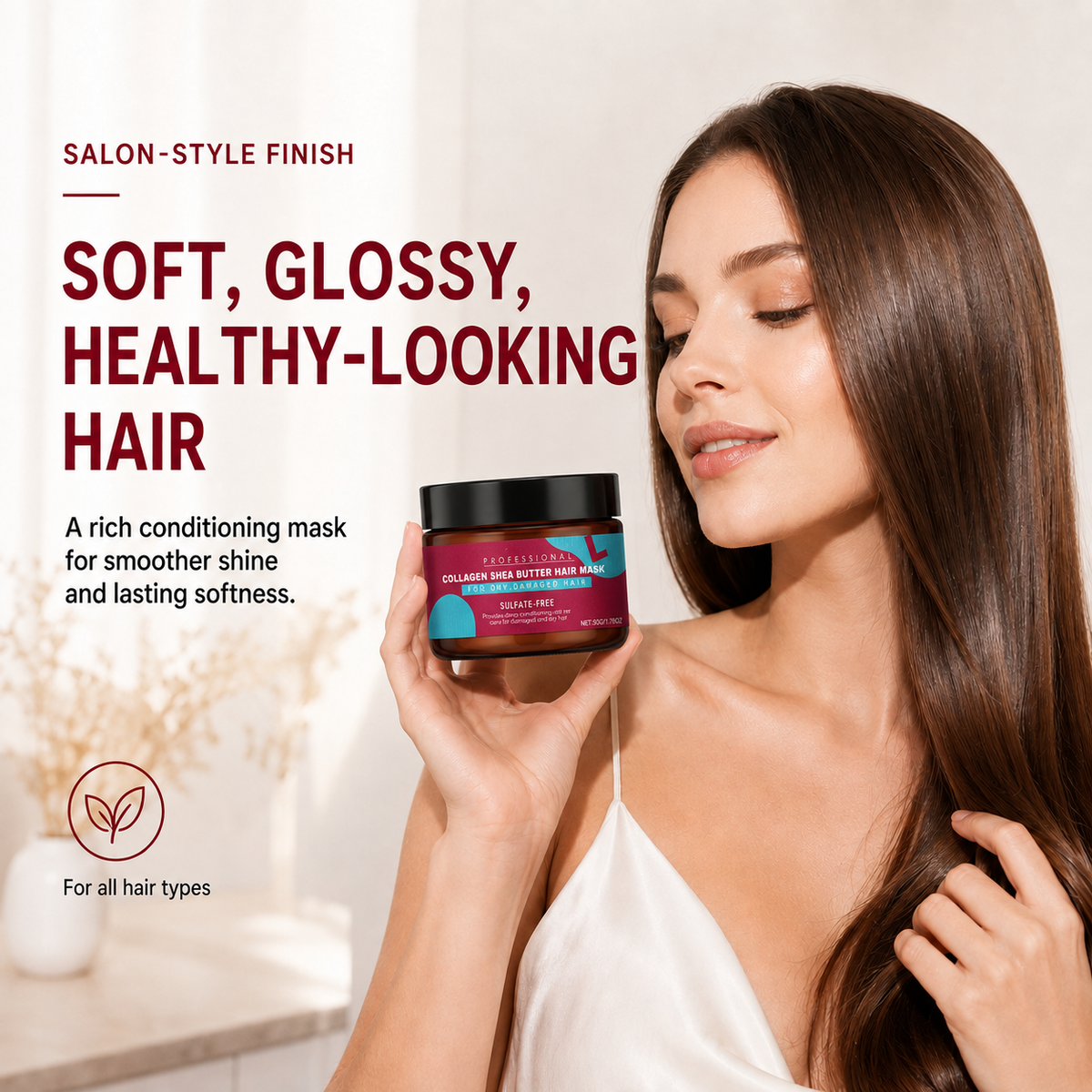 🔥 49% OFF Collagen Shea Butter Hair Mask ✨ Deep Moisture & Frizz Care