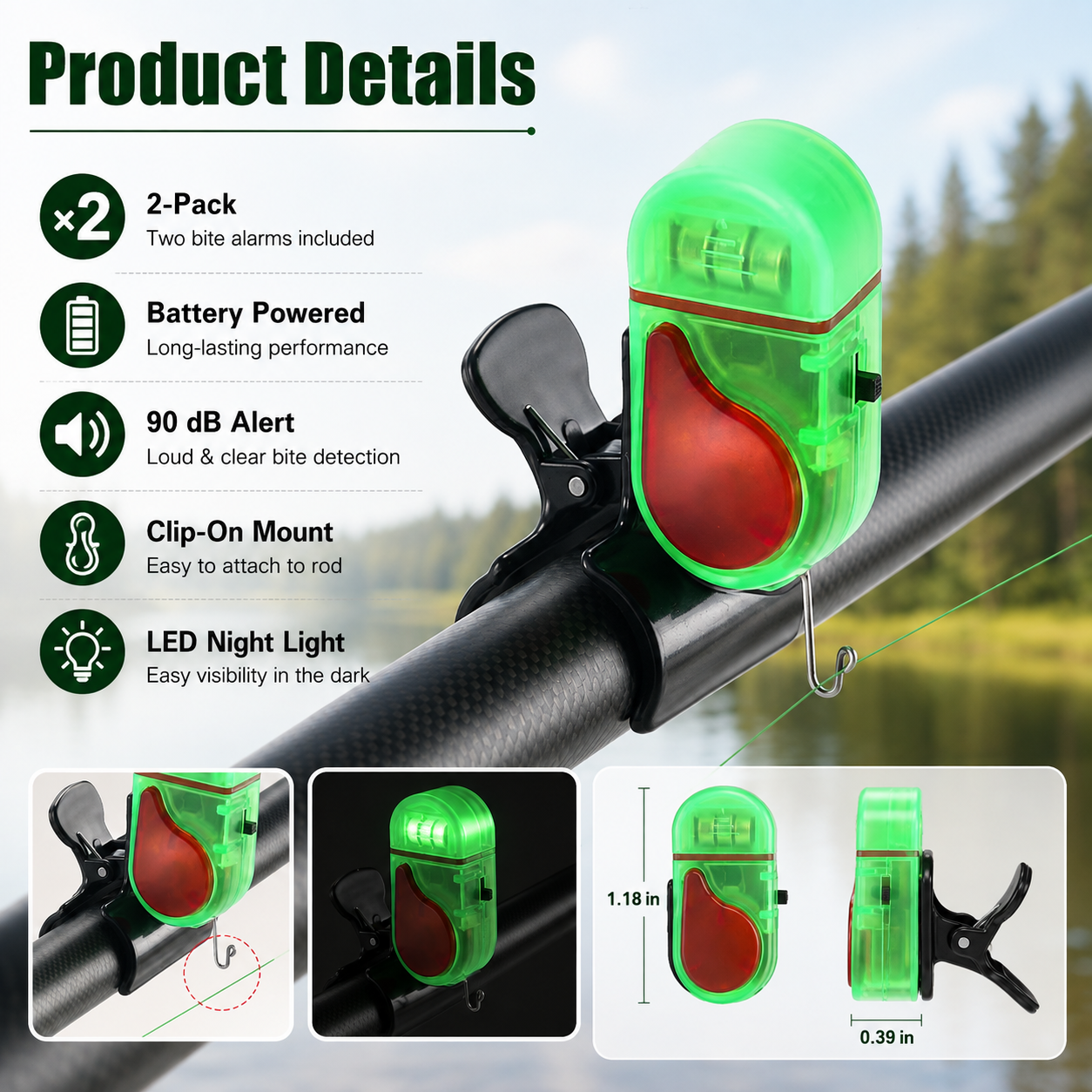 💥2026 New Sensitive Smart Electronic Fishing Bells for Rods-Fishing Bite Alarm with LED Light