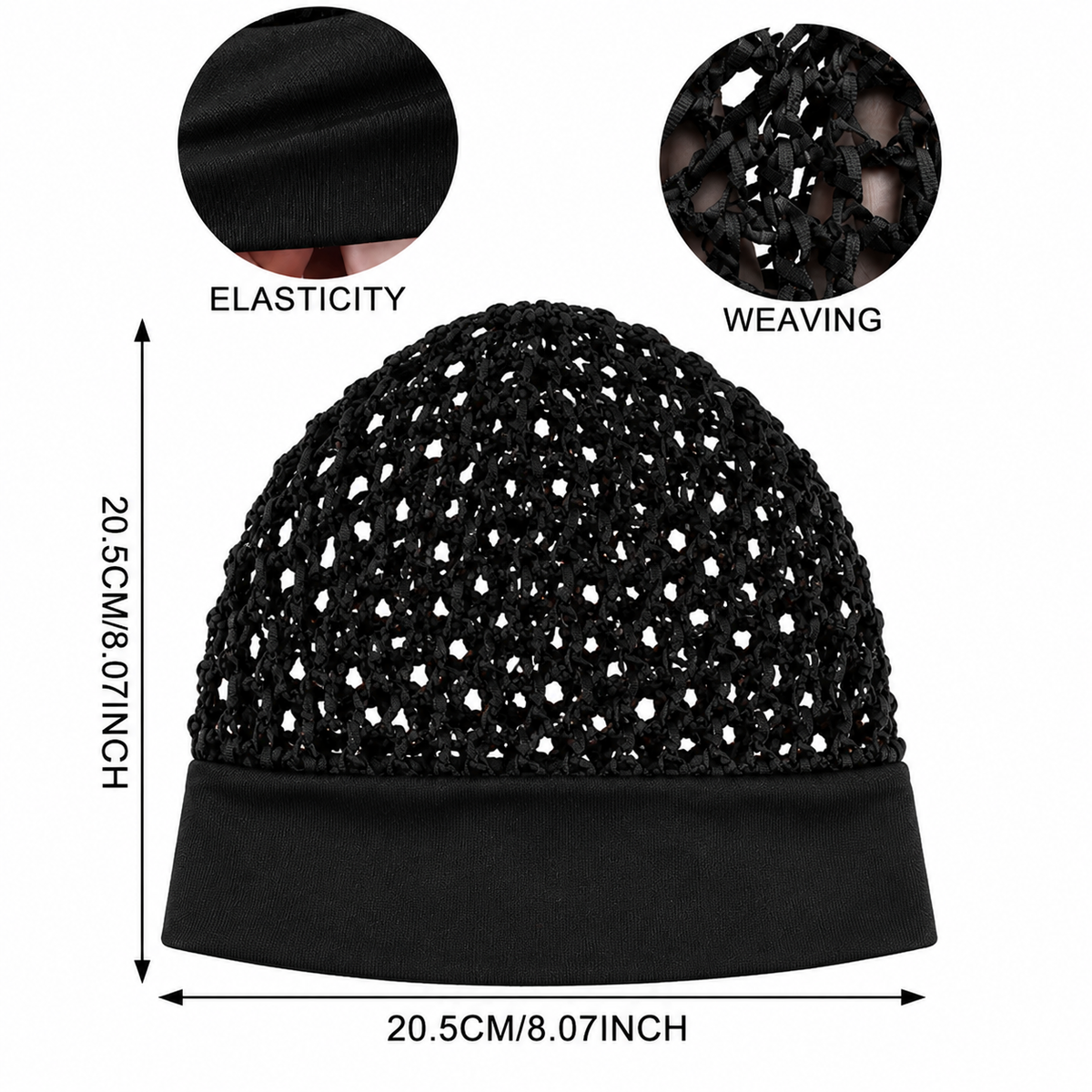 ✨ Breathable Wide-Band Crochet Hair Net | Pressure-Free Snood Sleep & Skincare Cap 💆‍♀️