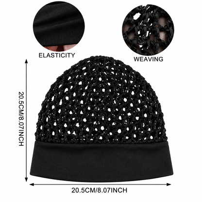 ✨ Breathable Wide-Band Crochet Hair Net | Pressure-Free Snood Sleep & Skincare Cap 💆‍♀️