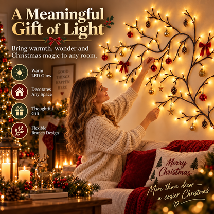 ✨ Flexible LED Branch Lights | Remote-Controlled Holiday Wall Decor(📦Buy 2 Free Shipping)