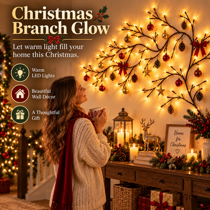 ✨ Flexible LED Branch Lights | Remote-Controlled Holiday Wall Decor(📦Buy 2 Free Shipping)