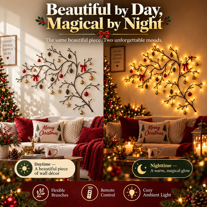✨ Flexible LED Branch Lights | Remote-Controlled Holiday Wall Decor(📦Buy 2 Free Shipping)