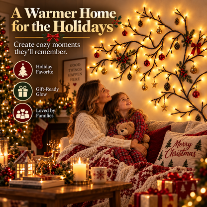 ✨ Flexible LED Branch Lights | Remote-Controlled Holiday Wall Decor(📦Buy 2 Free Shipping)
