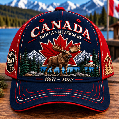 💝LAST DAY 50% OFF - 🍁 Canada 160th Anniversary 1867–2027 – Premium Embroidered Heritage Cap100% Cotton • Detailed Embroidery • Comfortable Fit