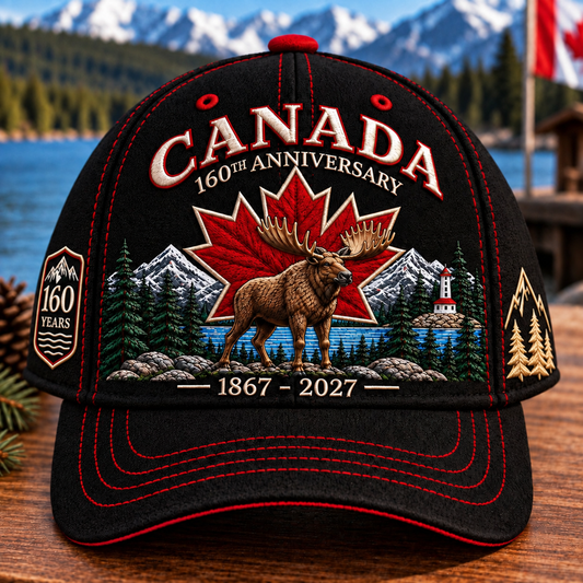 💝LAST DAY 50% OFF - 🍁 Canada 160th Anniversary 1867–2027 – Premium Embroidered Heritage Cap100% Cotton • Detailed Embroidery • Comfortable Fit