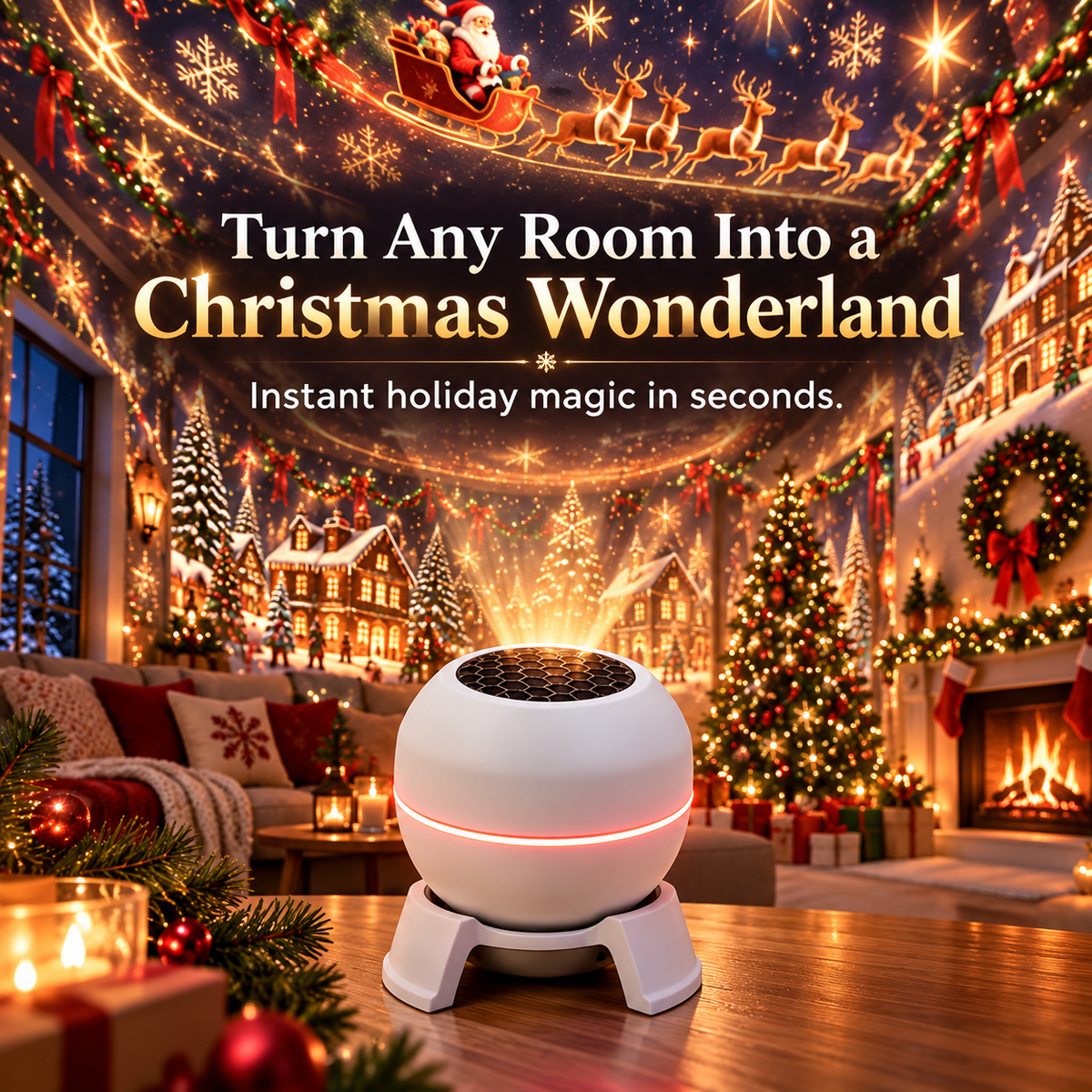 🎅 Turn Any Room Into a Christmas Wonderland – Holiday Projection Night Light